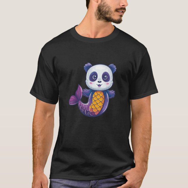 Mermaid Panda - Panda Bär Japanisch T-Shirt (Vorderseite)