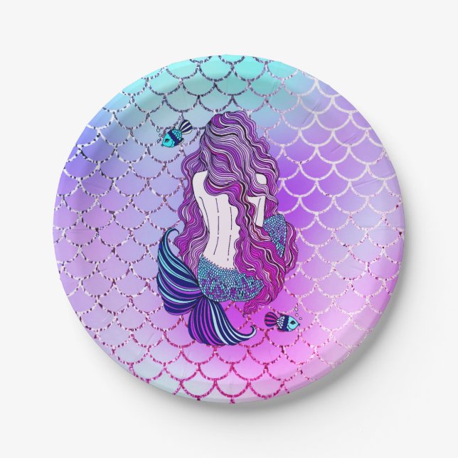 Mermaid Paper Party Teller (Vorderseite)