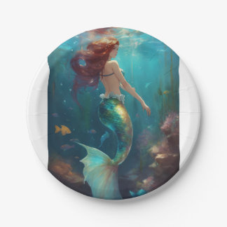 Mermaid Paper Plate Pappteller