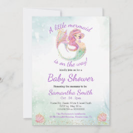 Mermaid Party Baby Dusche Glitzer unter dem Meer Einladung