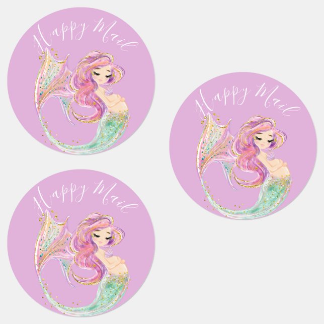Mermaid Party Baby Dusche Pink Labels Etiketten (Gruppe)