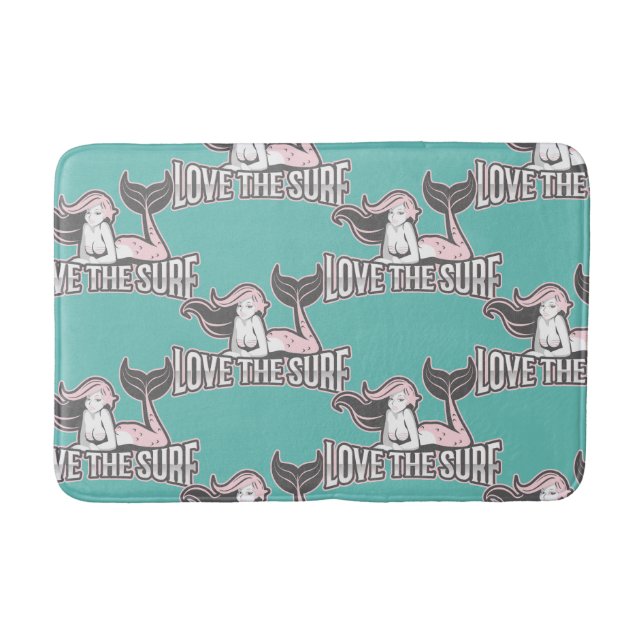 Mermaid Party Blue Badematte (Vorderseite)