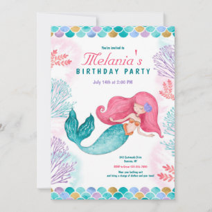 Mermaid Party Einladung