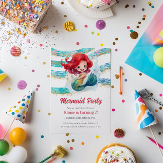 Mermaid Party Einladung