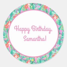 Mermaid Party Food and Beauty Label Set Runder Aufkleber