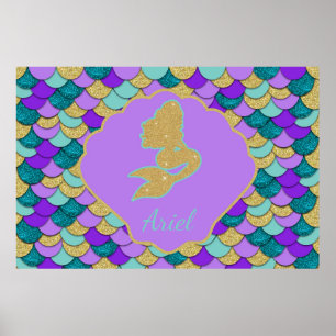 Mermaid Party Hintergrund Mermaid Poster-Zeichen Poster