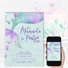 Mermaid Party Jegliches Alter Meerjungfrau Schwanz Einladung