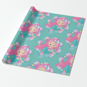 Mermaid Party Lila Wrapping Paper Geschenkpapier