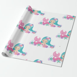 Mermaid Party Lila Wrapping Paper Geschenkpapier
