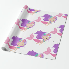 Mermaid Party Lila Wrapping Paper Geschenkpapier