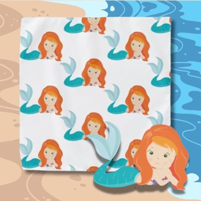 Mermaid Party Orange Wrapping Paper Geschenkpapier (Celebrate with our Mermaid Party orange wrapping paper, featuring vibrant designs )