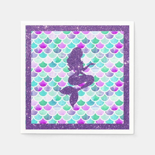 Mermaid Party Paper Napkin Serviette (Vorderseite)