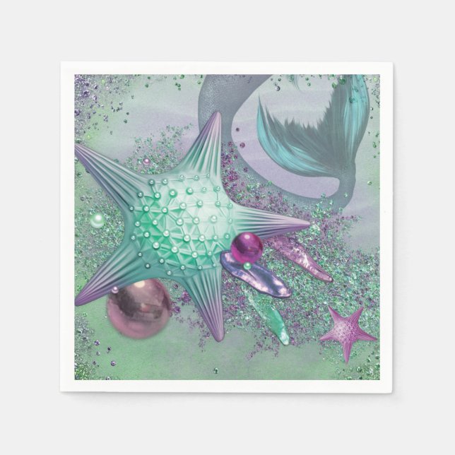 Mermaid Party Pieces Serviette (Vorderseite)