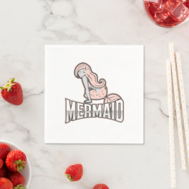 Mermaid Party Pink Napkins Serviette
