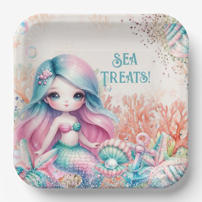 Mermaid Party Plate Pappteller (Vorderseite)