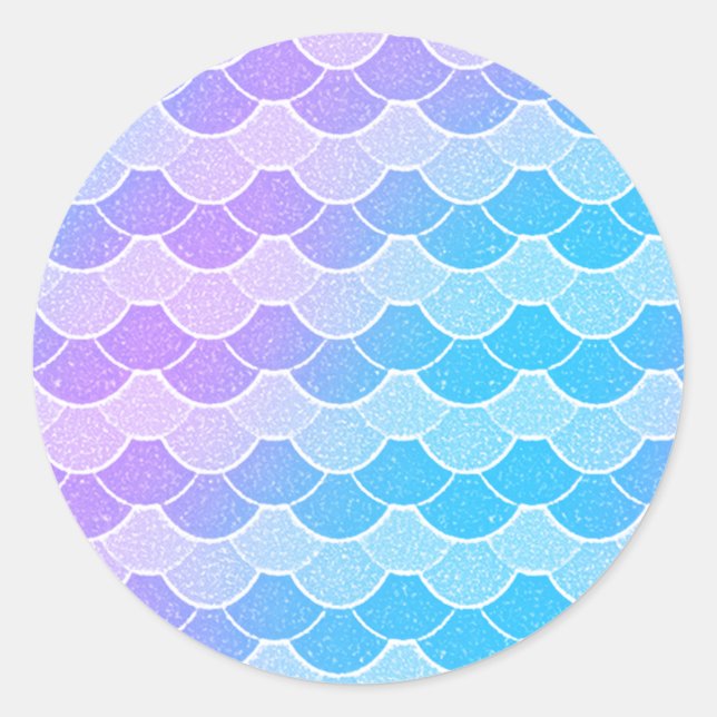 Mermaid - Pastellskala Runder Aufkleber (Vorderseite)