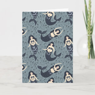 Mermaid Pattern   Blank Karte