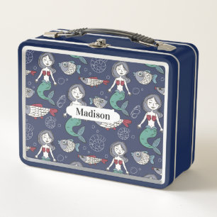 Mermaid Pattern individuelle Name Lunch Box
