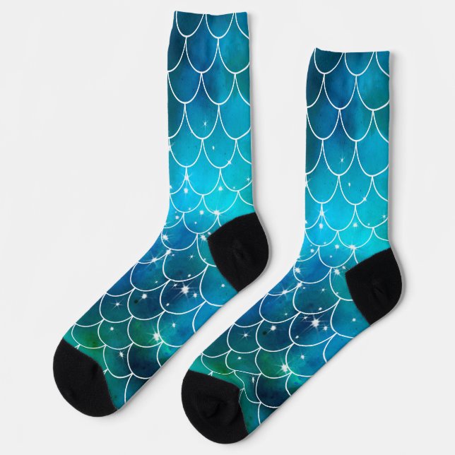 Mermaid Pattern Socken (Linkes Detail)