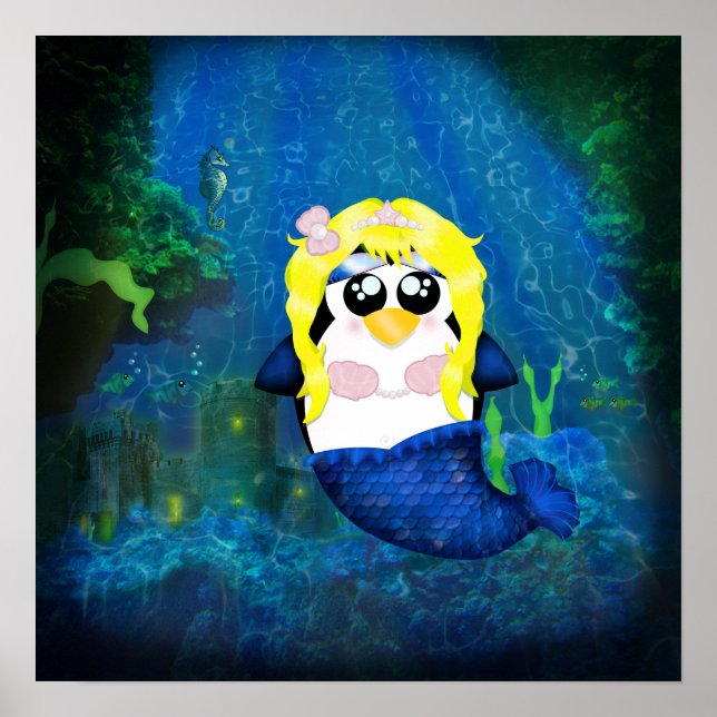 Mermaid Penguin Poster (Vorne)