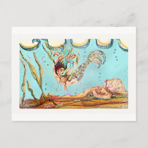 Mermaid Performs Postkarte