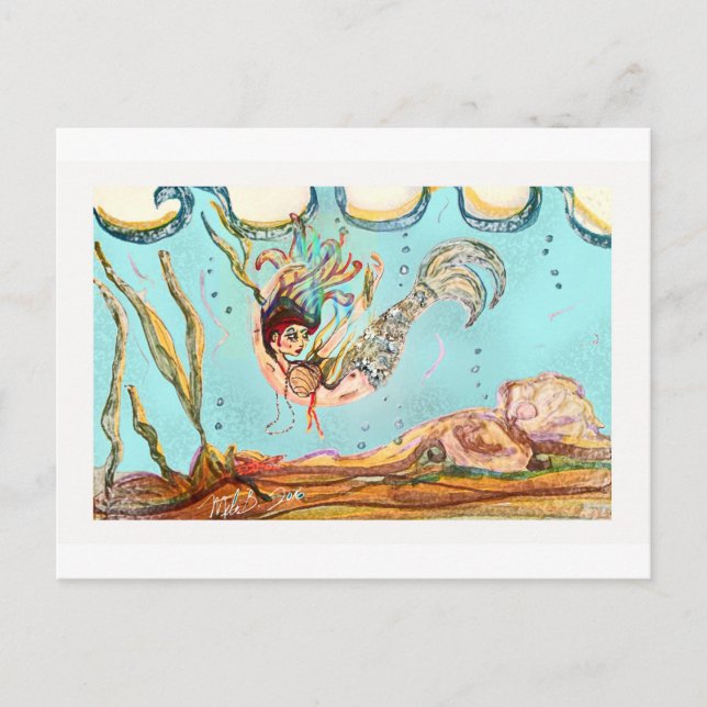 Mermaid Performs Postkarte (Vorderseite)
