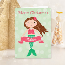Mermaid Personalisiert Christmas Feiertagskarte