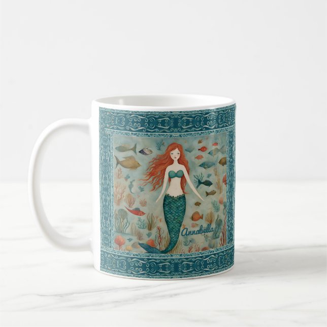 Mermaid Personalisiert Kaffeetasse (Links)