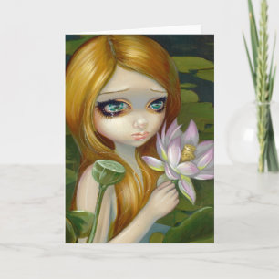 "Mermaid Picking Lotus Blossoms" Grußkarte Karte