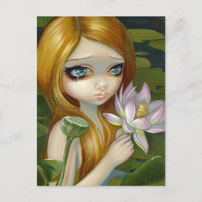 "Mermaid Picking Lotus Blossoms" Postkarte (Vorderseite)