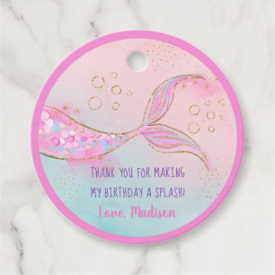 Mermaid Pink Gold Geburtstag Geschenkanhänger