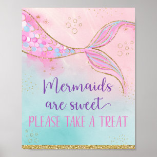 Mermaid Pink Gold nehmen Leckerei Geburtstag Poster
