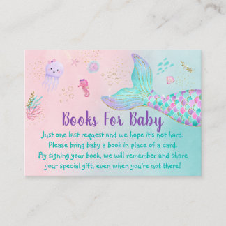 Mermaid Pink Gold unter dem Sea Baby Book Request Begleitkarte