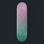 Mermaid Pink Green Funkelnd Glitzer Ombre Skateboard<br><div class="desc">Dieses elegante und schicke Print ist perfekt für das trendige Girly. Es zeigt ein Imitat gedruckt funkelnd Meerjungfrau rosa und grün Glitzer ombre Farbverlauf. Es ist mädchenhaft, hübsch, glamourös, niedlich und cool. ***WICHTIGE HINWEIS FÜR DESIGN: Für individuelle Designanfragen, wie z.B. passende Produktanfragen, Farbänderungen, Platzierungsänderungen oder andere Änderungswünsche, klicken Sie bitte...</div>