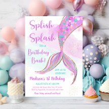 Mermaid Pink Lila Geburtstag