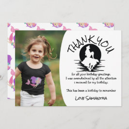 Mermaid Pink Lila Geburtstagsparty Danke Einladung