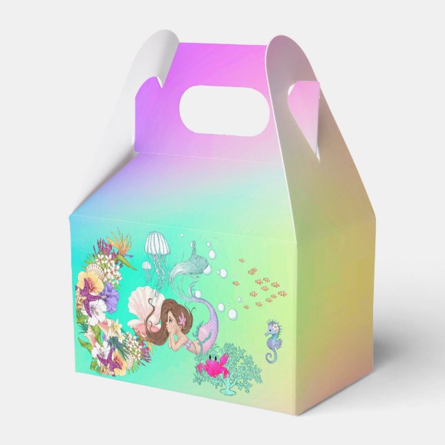 Mermaid Pink Starfish Pink Niedlich Geschenkschachtel (Rückseite)