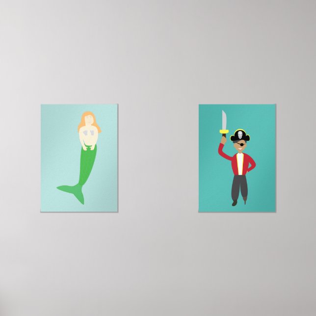 Mermaid & Pirate Bilderwand Sets (Vorderseite)