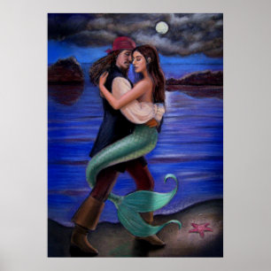 "Mermaid & Pirate's Caribbean Liebe" POSTER