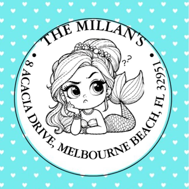 Mermaid Pool-Party Permastempel (Brighten your day with a hilarious mermaid theme self-inking stamp)