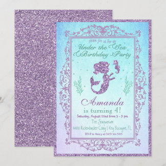 Mermaid Pool Party Under Sea Birthday Card Einladung