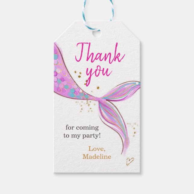 Mermaid Pool Party Vielen Dank für Ihr Interesse a Geschenkanhänger (Vorderseite)