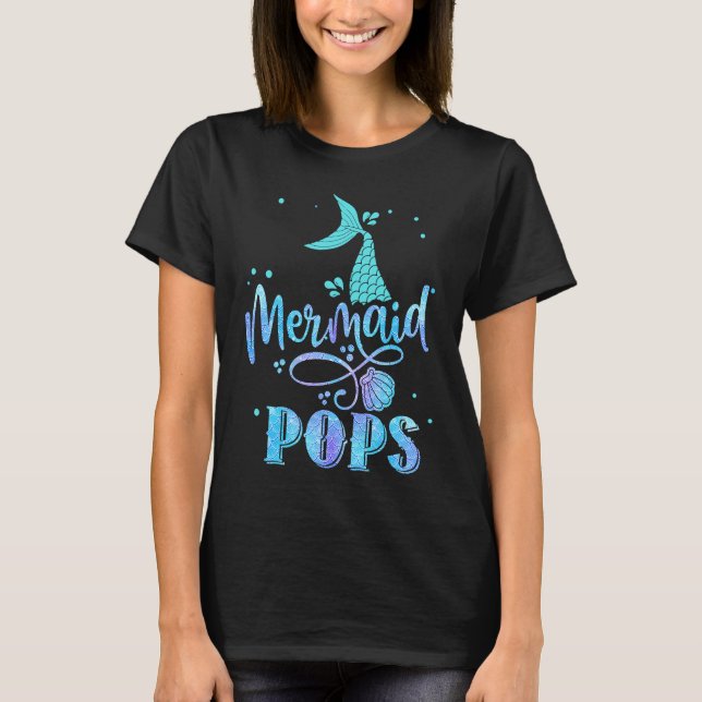 Mermaid Pops Funny Merman Family Matching Party Sq T-Shirt (Vorderseite)