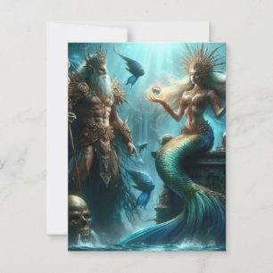 Mermaid Poseidon Postkarte