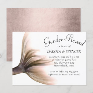 Mermaid Posh   Dusty Terracotta Gender Reveal Einladung