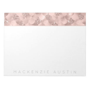 Mermaid Posh Scale Dusty Terracotta Peach Custom Notizblock