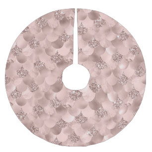 Mermaid Posh Scale Dusty Terracotta Peach Sheen Polyester Weihnachtsbaumdecke