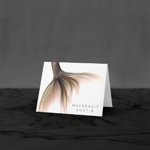 Mermaid Posh Schwanz   Dusty Terracotta Peach Cust Dankeskarte