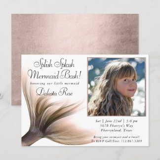 Mermaid Posh | Terracotta Splish Splash Foto Einladung