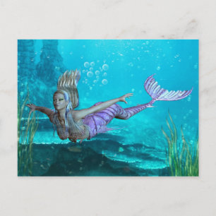 Mermaid Post Card - Fantasy Mermaid Postkarte